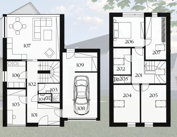 Půdorys Rodinný dům 04 A