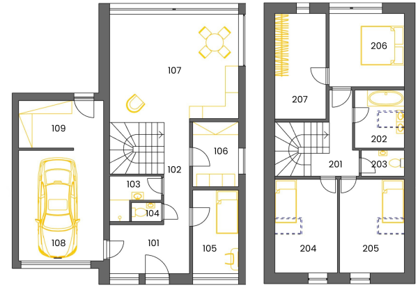 Půdorys Rodinný dům 02 A